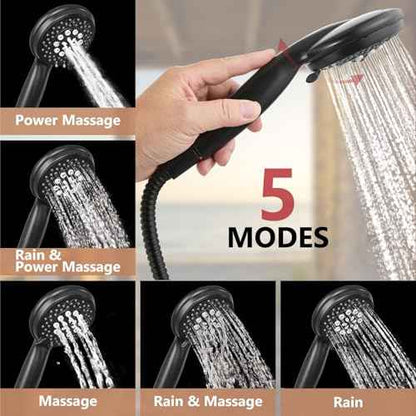 Double Shower Head Dual for Couples High Pressure and Adjustable Tandem Shower Head System for 2 People Matte Black