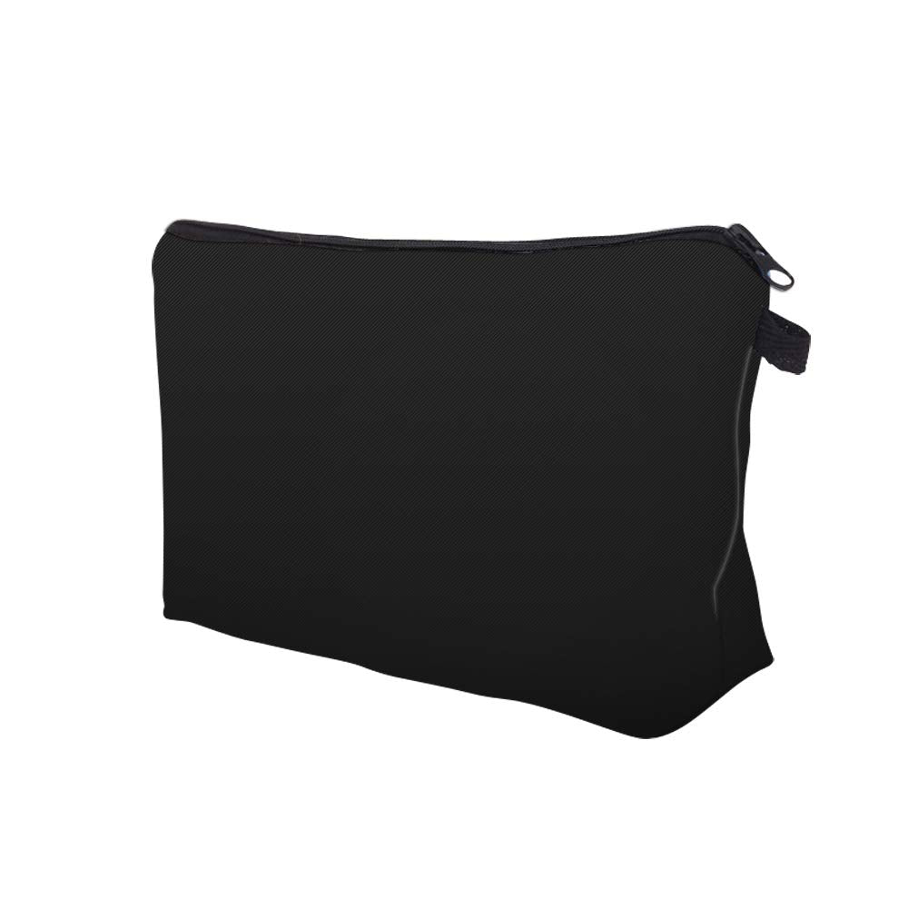 Deanfun Makeup Case Small, Cosmetic Zipper Bag Waterproof for Purse Mini, Women Cute Traveling Accessories Pouch for Ladies Thanksgiving Christmas Gifts(Solid Black D2-51705) 8.65" x 5.35" x 0.78"