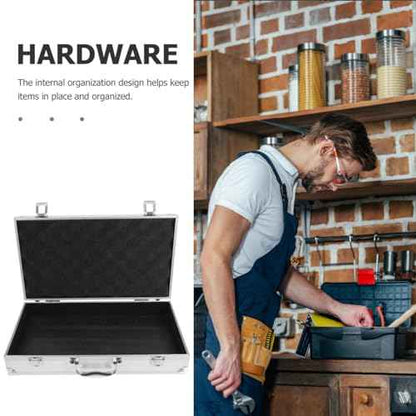 Aluminum Alloy Toolbox with Large Capacity Portable Medicine Storage Box Multi-Purpose Tool Case for Home Garage School and Hospital Use