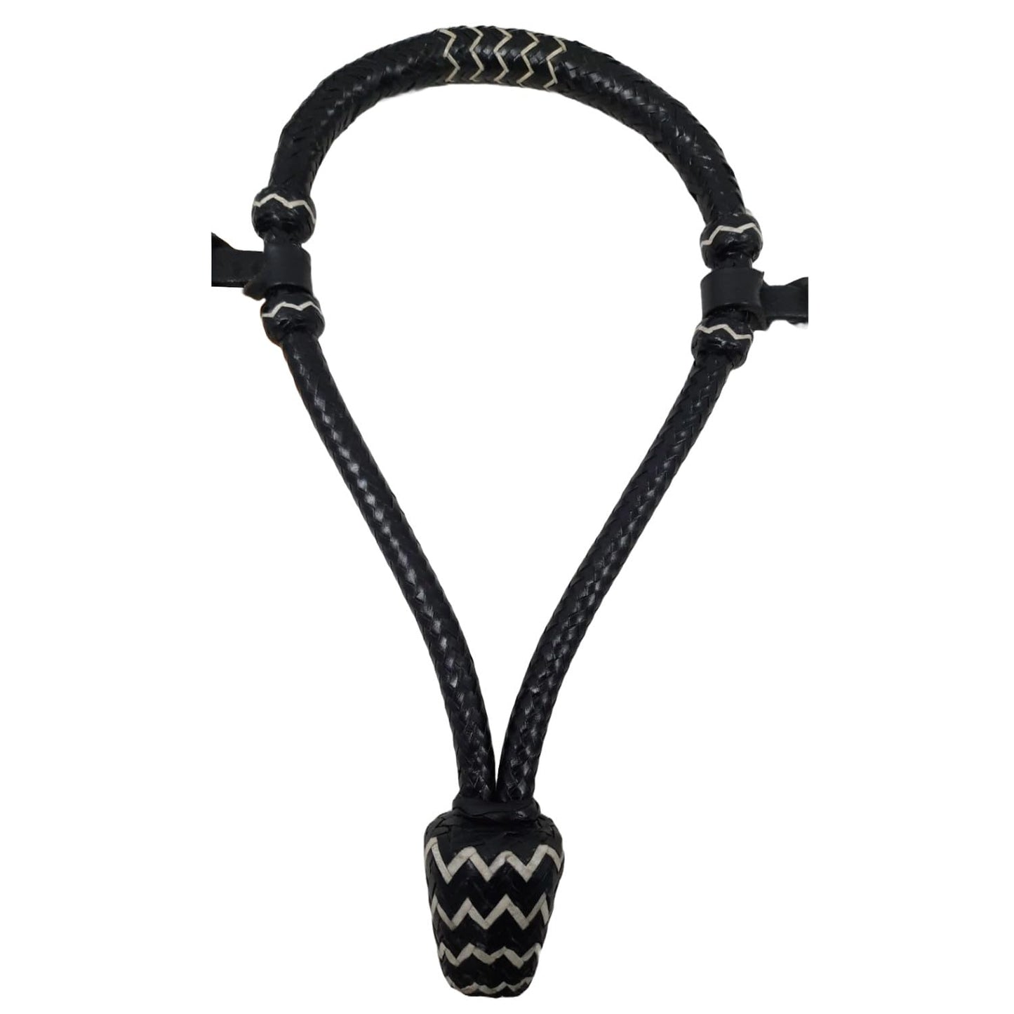 Tahoe 5/8" Natural Rawhide Braided Bosal with Rawhide Core & Leather Hanger Versatile Horse Training Gear with Classic Design & Comfortable Fit Black/Med Oil