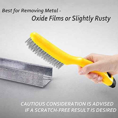 Stainless Steel Wire Brush 2 Pcs, 79 Bundles of bristles, 10.5" Plastic Contoured Handle, Heavy Duty Scratch for Cleaning Rust Dirt Before Welding, Dust and Paint Scrubbing (LWH-2SP)