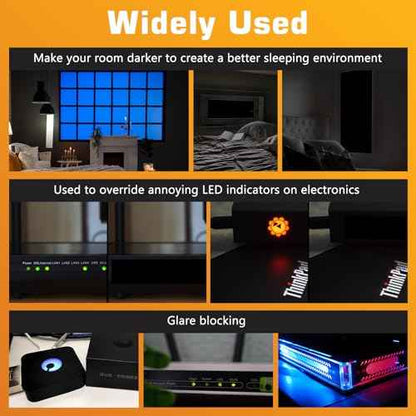 Full Blackout Tape - 1.18in x 66ft - Blocks Light for Electronics, LED Indicators, Window Shading and Lamp Strips - Dimming Backlight Sheet - Shield Glare and Create Darkness - 100% Coverage.