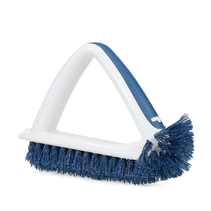 Unger 2-in-1 Grout and Corner Scrubber Brush Tool, Crevice Bathroom Cleaning Supplies for Showers, Door Tracks, Tile, and Bathtubs, Household 360-Degree Scrubbing Power