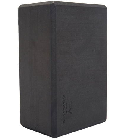 Everyday Yoga Foam Yoga Block 4 Inch - High-Density EVA Support Block for Stability, Balance & Flexibility, Lightweight, Durable & Comfortable - Black