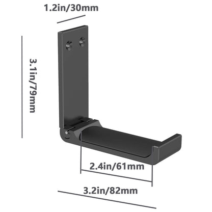 Yocice Headphone Stand Hanger,Headset Holder Mount,Aluminum Hook with Strong Adhesive Tape for Headphones (H03-Black-1PCS)