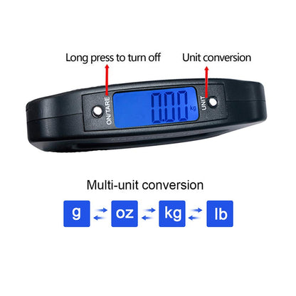 YAGSUW Handheld Digital Luggage Scale with Grip for Travel Portable Electronic Weighing Suitcase and Bag 110Lb/50kg Black