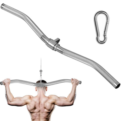 Lat Pulldown Attachments, Straight Bar Cable Attachments, Lat Pull Down Bar, Curl Pulldown Bar, Sturdy & Lightweight Aluminum, Non-Slip Grip, Full Rotation, Max Load 1000LBS
