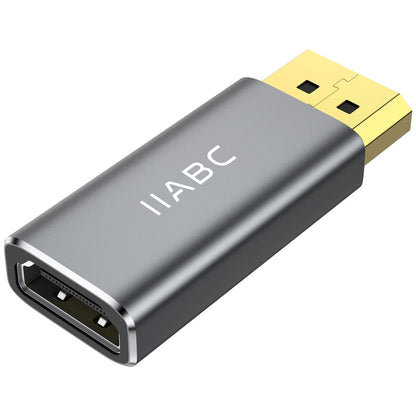 IIABC Displayport to HDMI Adapter 4K 24K Gold Plated Displayport DP to HDMI Female Converter，Uni-Directional Display Port to HDMI Converter Compatible for Lenovo, HP, Dell &More- Grey