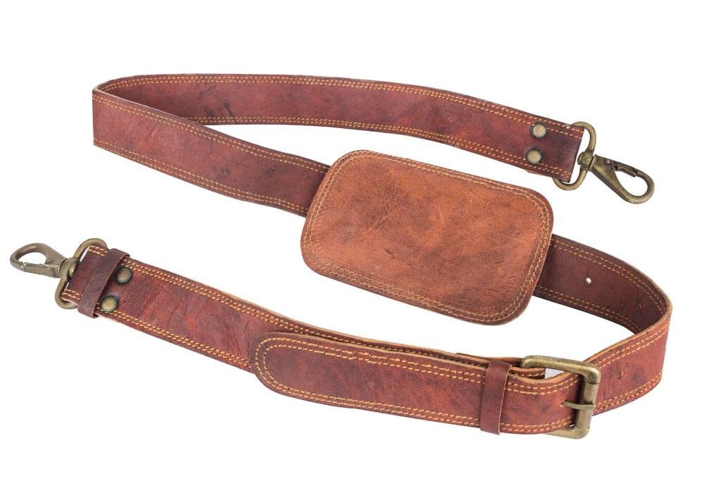 Leather Adjustable Padded Replacement Shoulder Strap with Metal Swivel Hooks Perfect Match for Messenger Bag, Laptop Bag, Camera Bag, Duffel Bag, Handbags, Purse, Satchel & More