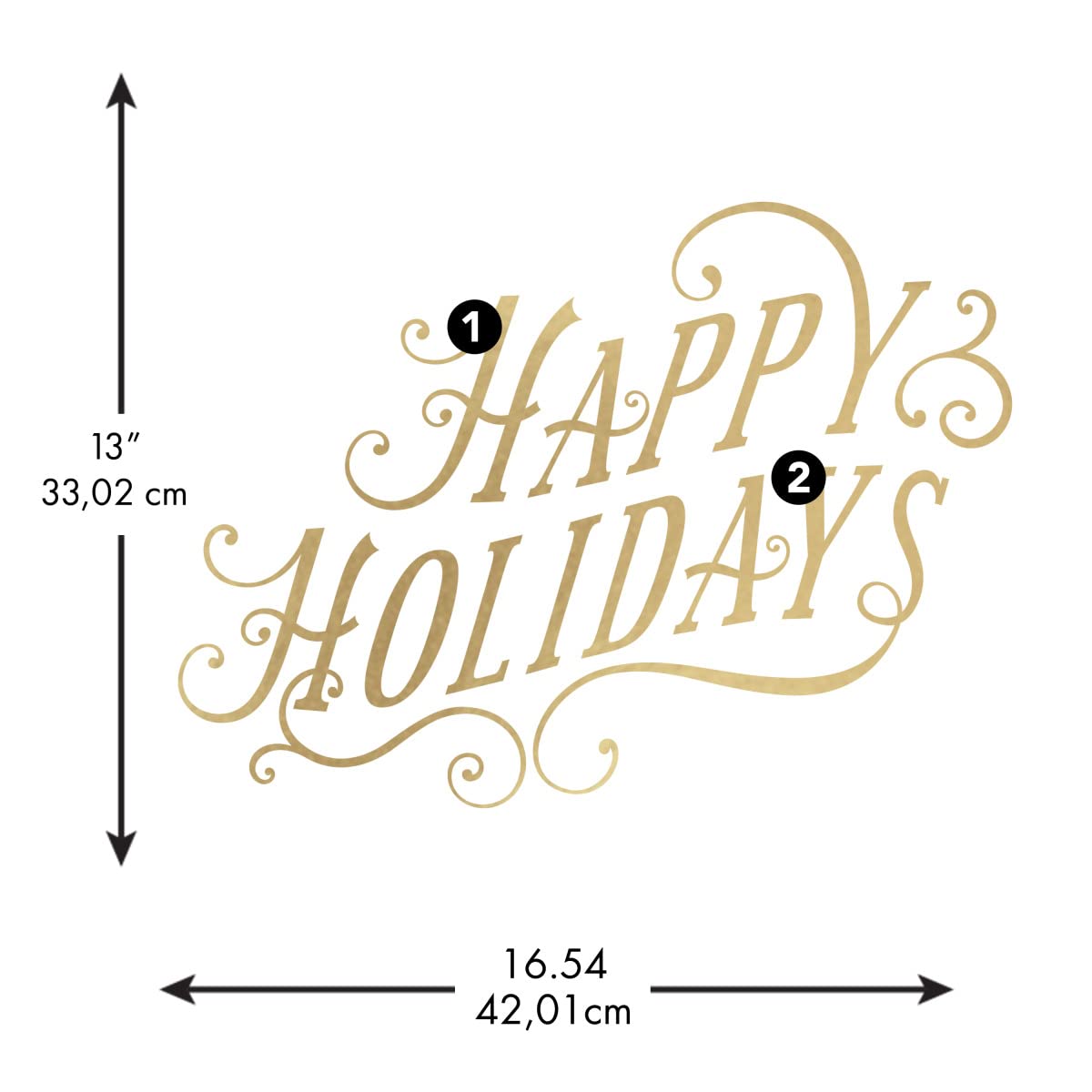 RoomMates RMK5180SCS Happy Holidays Peel and Stick Wall Decals with Metallic Ink