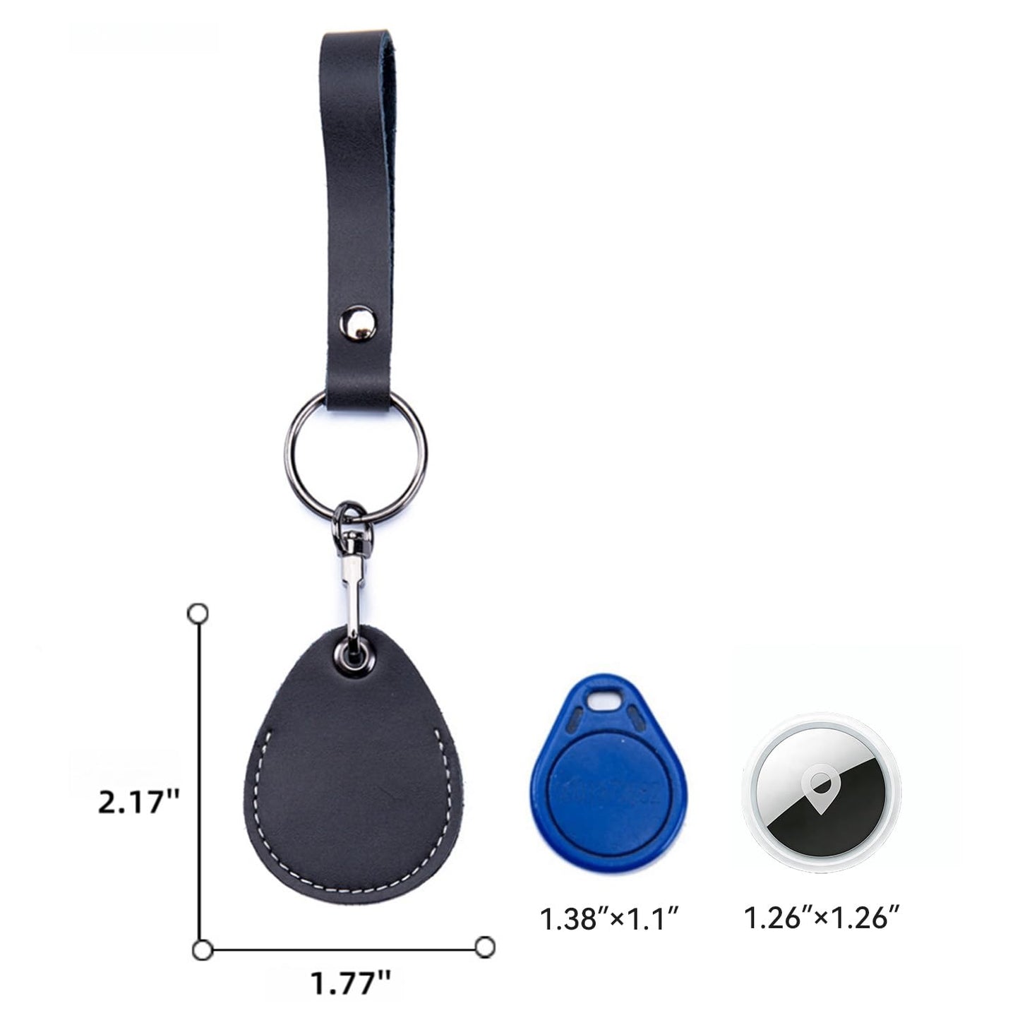 Temvue RFID Key Fob Holder, Access Card Key Chains, NFC Smart Key Tag Protector, Common Key Fob Cover(Black)