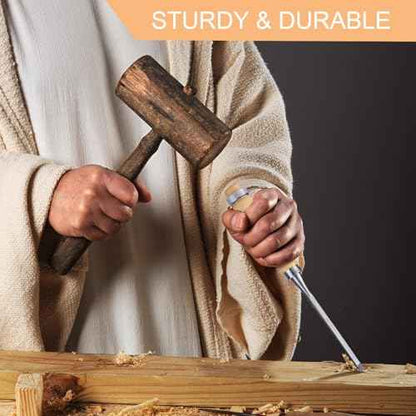 4 Piece Wood Chisel Set, Sturdy Carton Steel Chisels with Wood Handle, Wood Tools for Woodworking and DIY Projects (6mm, 12mm, 18mm, 24mm)