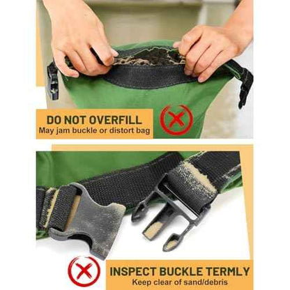 6pcs No-Leaking Sand Bags for Flooding with Buckle - No Tying, Easy to Carry, High-Density Canvas Flood Protection Water Barrier Sandbags for Home Door Basement Garage Flood Control, 13.8'' x 25.6''