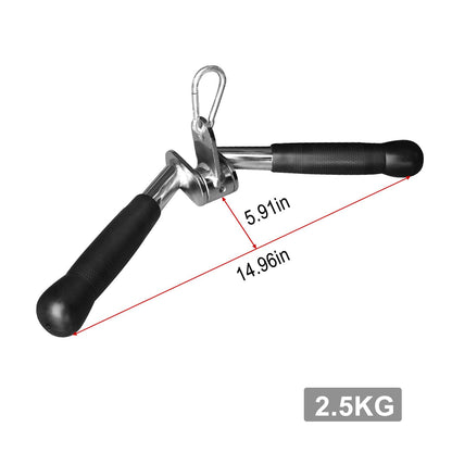 plzzree V-bar Tricep Press Down Bar - Pulley Cable Machine Attachment Rotating Bar for Home Gym Strength Training Handle with Rubber Handgrips - LAT Pull Down Machine LAT Pulldown Attachments