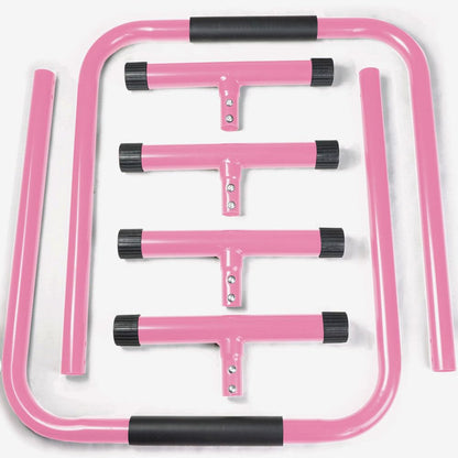 Titan Fitness Pink Dip Stand Station, Adjustable Height Upper Body Stabilizer Parallettes, Rated 300 LB for Tricep Dips, Pull-Ups, Push-Ups, L-Sits