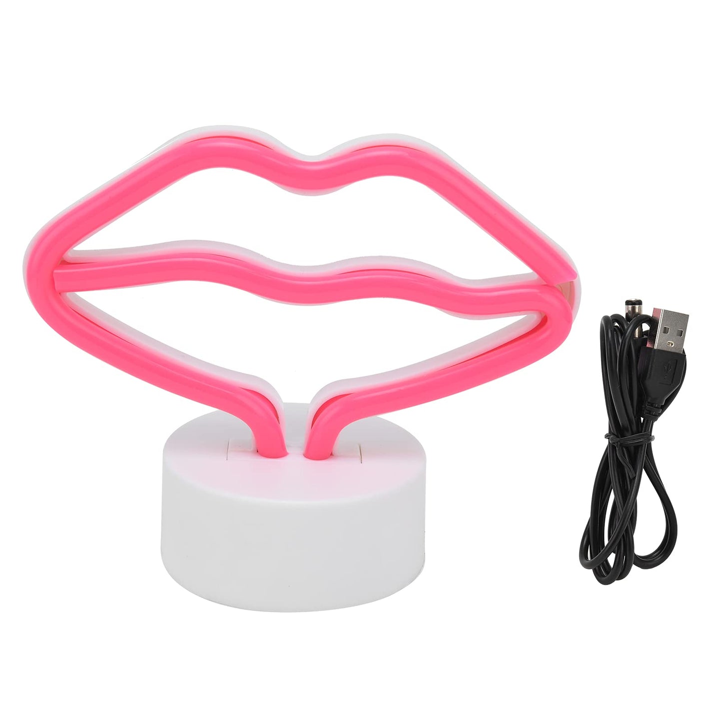 Milltrip Lip Shaped Neon Signs Led Neon Light with Stand USB or Battery Powered Neon Light Lamp for Baby Room Party Home Decor Gifts for Children Baby Room Christmas Wedding Party Decoration