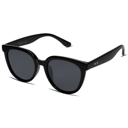 SOJOS Trendy Cat Eye Round Polarized Sunglasses for Women Fashion UV Protection Sunnies Sunglasses SJ2175