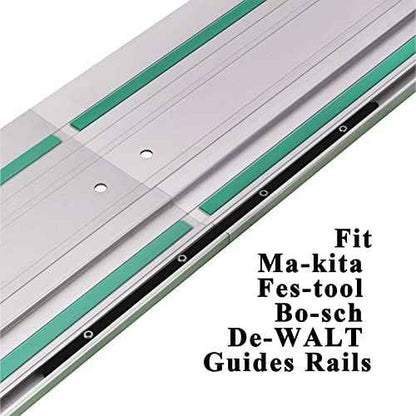 Guide Rail Connector Set P-45777 for Makita Track Saw Long Cuts£¬ Also Compatible with Festool, Fit for DeWalt, Fit in Integrated Guide Rail T-Slots for Secure Cutting, 2 PCS, Black
