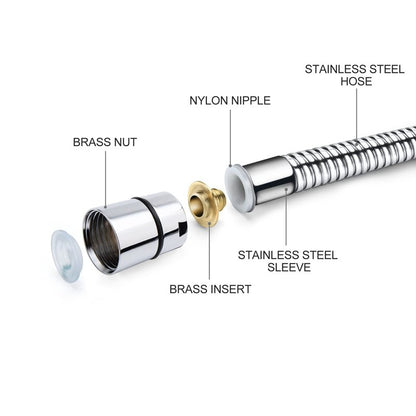 Blissland Shower Hose, 59 Inches Long Stainless Steel Handheld Shower Head Hose with Brass Insert and Nut - Durable and Flexible