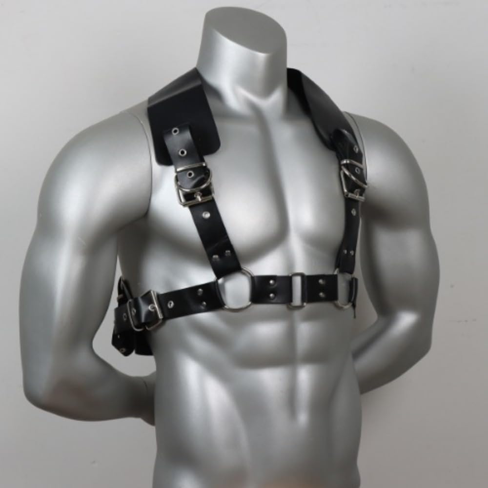 Men's Body Chest Harness Belt Strap with Waistband Adjustable PU Leather Gothic Punk Bondage Belt BDSM SM Cosplay Costume Bar Nightclub Fetish Clubwear Party Club Masquerade