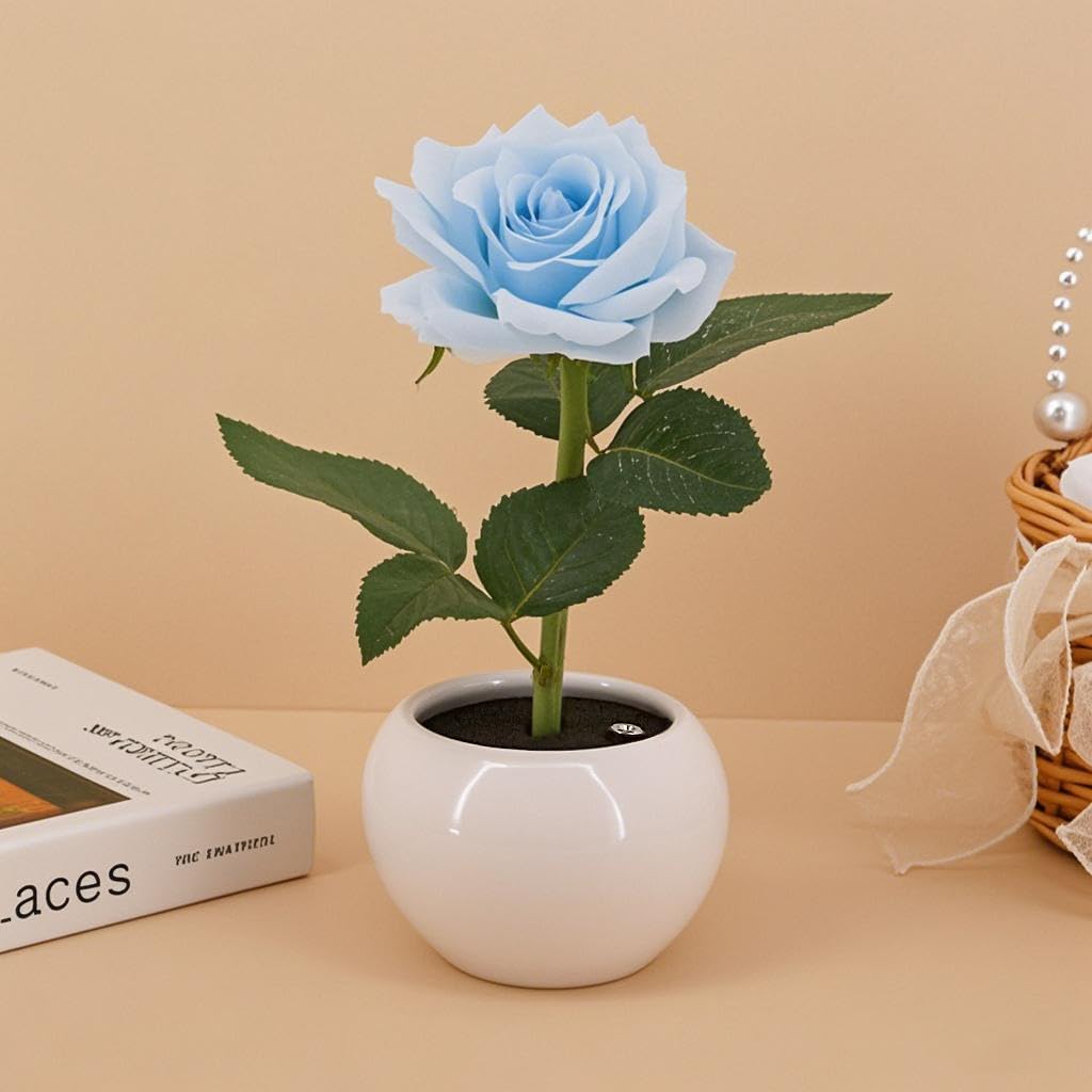 Naimo Artificial Flower Night Light Rechargeable LED Night Lamp Rose Table Lamp for Bedroom Living Room Birthday Party Desktop Home Decor
