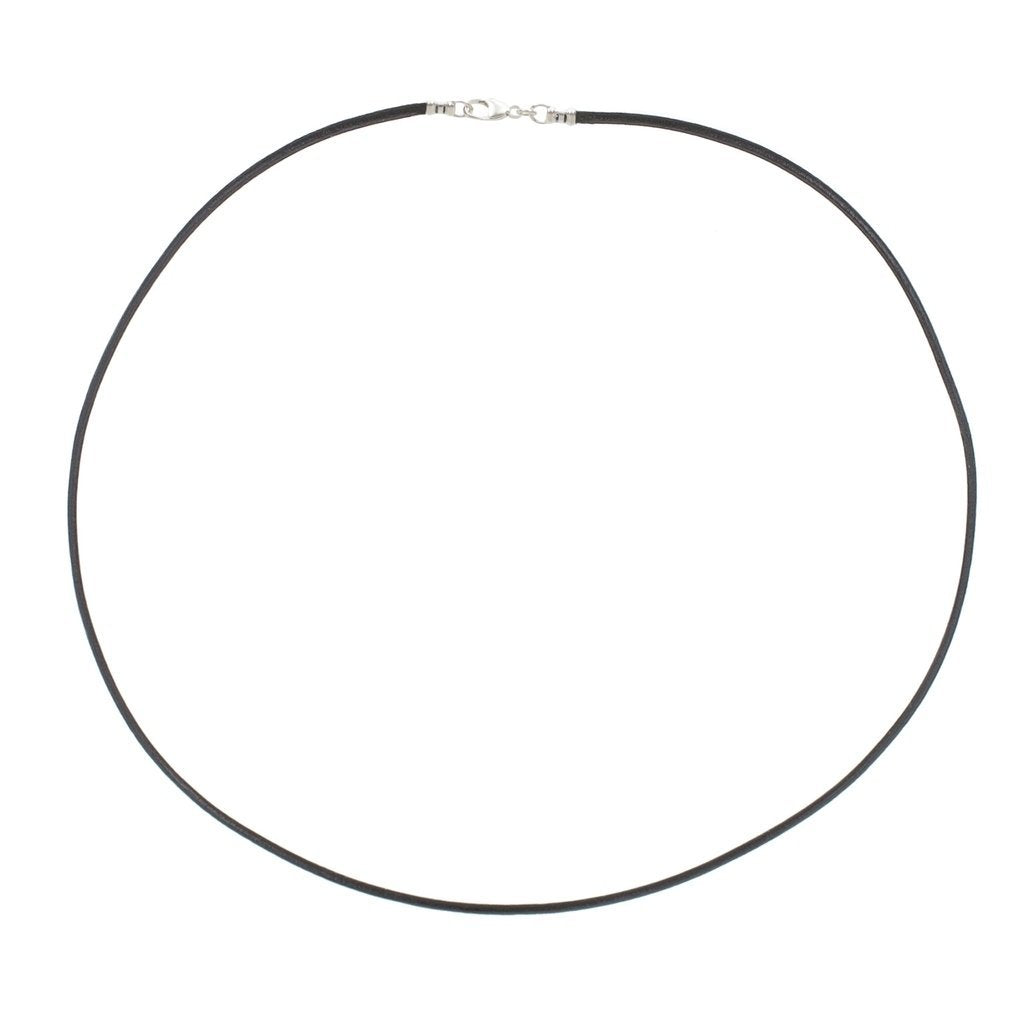 DragonWeave Sterling Silver 1.8mm Fine Black Leather Cord Necklace - 30 inches