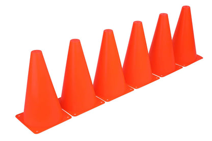 Fragraim 9 Inch Plastic Training Traffic Cones, Sport Cones, Agility Field Marker Cones for Soccer Basketball Football Drills Training, Outdoor Activity or Events - Set of 10, Orange