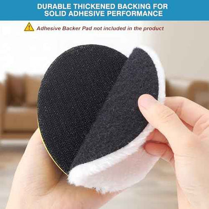 5 PCS 5 Inch Wool Polishing Pad Hook and Loop Buffing Wheel for Orbital Polisher Buffer Synthetic Polisher Wheel