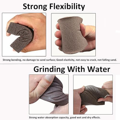 Tnisesm 6Pcs Sanding Blocks 60 Grits Sanding Sponge,for Drywall Wood Metal Washable & Reusable Sandpaper BlocksWashable and Reusable
