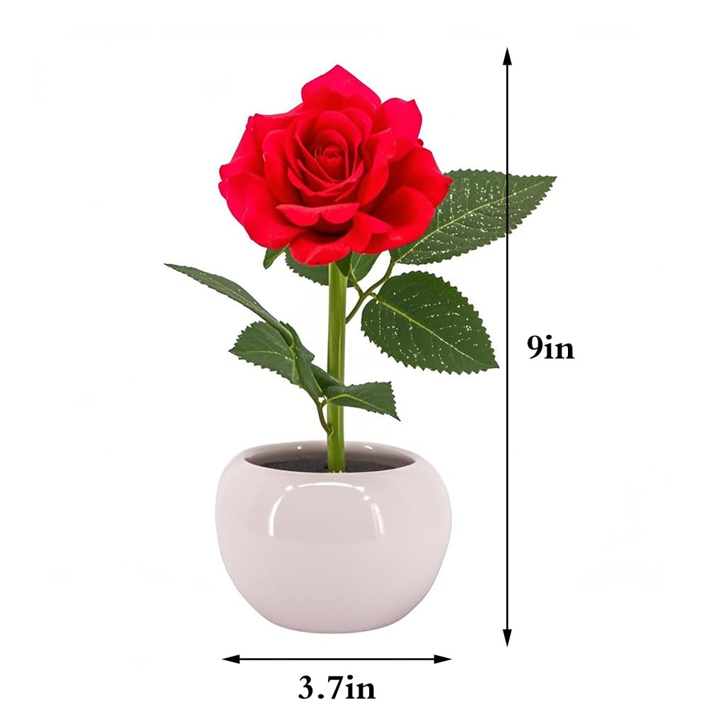 Naimo Artificial Flower Night Light Rechargeable LED Night Lamp Rose Table Lamp for Bedroom Living Room Birthday Party Desktop Home Decor