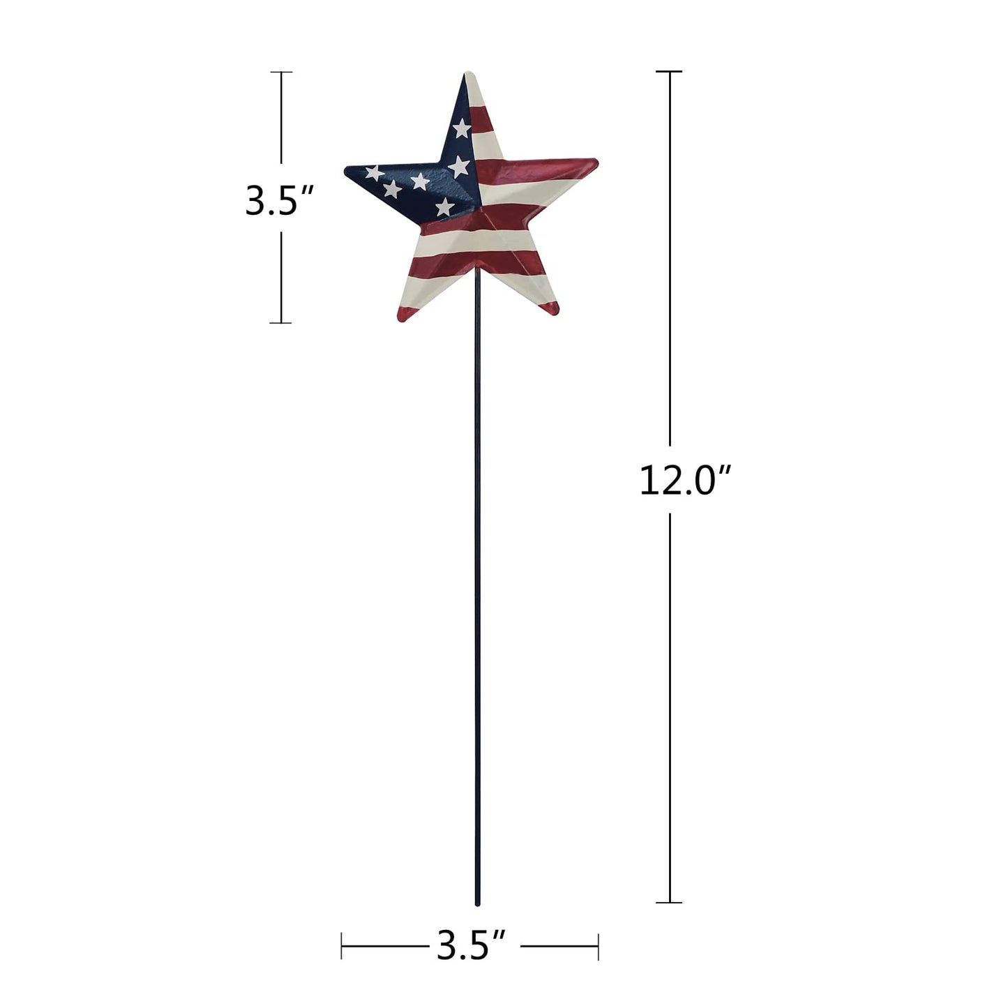 Metal Barn Star Yard Sign Patriotic Garden Stakes Hanging Ornament with Stake Outdoor 4th of July Lawn Decoration Party Supplies USA Flag Decor for Independence Day Memorial Day (E)