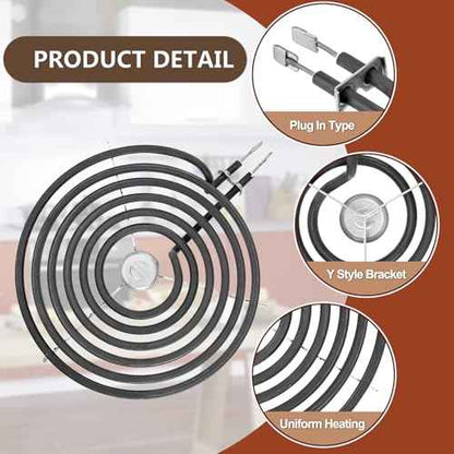 WB31M20 WB31M19 Black Porcelain Drip Pan Set & WB30M2 WB30M1 Electric Range Burner Element Unit Set by Cenipar-Compatible with GE Hotpoint Kenmore Range/Stove-Includes 2¡¿6¡± and 2¡¿8¡±