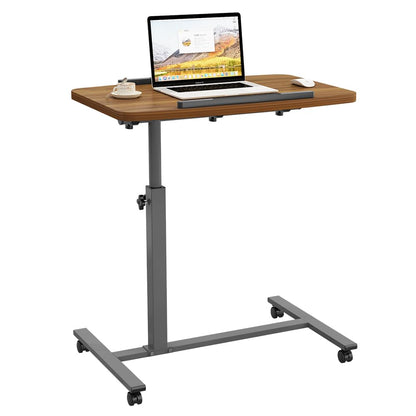 Laptop Table Mobile Adjustable Height Portable Desk Notebook Swivel PC Computer Rolling Desk with Wheels, Laptop Stand for Couch Bedside Hospital Bed Table