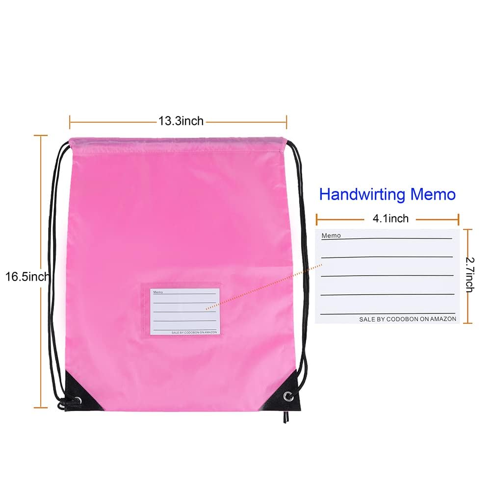 30 Pack Drawstring Bags,Bulk Draw String Backpack, Gym Sports Cinch Bag Sackpack for Women Men, Pink