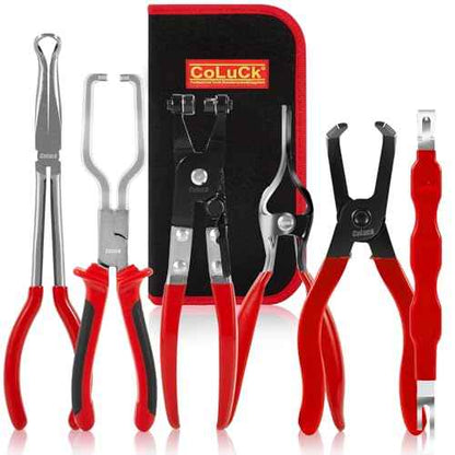 6Pcs Electrical Connector Tool Kit - Pliers, Separator, Remover, Clamp Clip, Disconnect Tool for Hose, Fuel Line, Spark Plug Wire
