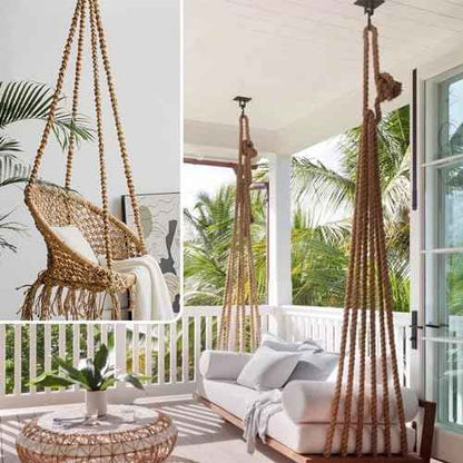 Thick Twisted Manila Ropes 1Inch¡¿100ft Natural Jute Rope Heavy Duty Hemp Rope for Swing Bed, Crafts, Railing, Tug of War, Landscaping, Gardening, Bundling, Hammock, Home Decorating