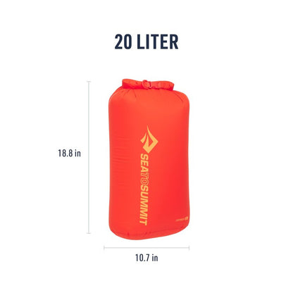 Sea to Summit Lightweight Dry Bag, Multi-Purpose Dry Storage, 20 Liter, Spicy Orange