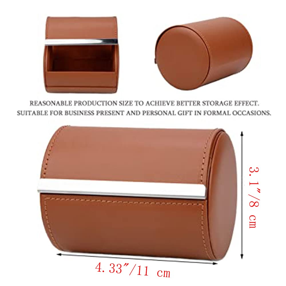Fosinz Tie Box, Leather Necktie Travel Case, Men's Gift Box, Necktie Holder Container Storage for Business, Gift, Travel, Office