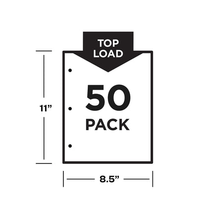 Avery Non-Glare Page-Size Sheet Protectors, Polypropylene, Pre-Punched for Use with Tab Dividers, Top Load, 50 Document Protectors (74204)