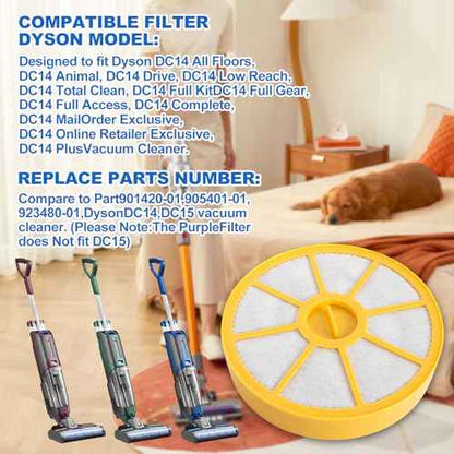 Dyson DC14 DC05 DC08 DC15 Replacement Pre Motor HEPA Filter Kit - Washable, Allergy-Friendly, Motor Replaceable Vacuum Cleaner Filter