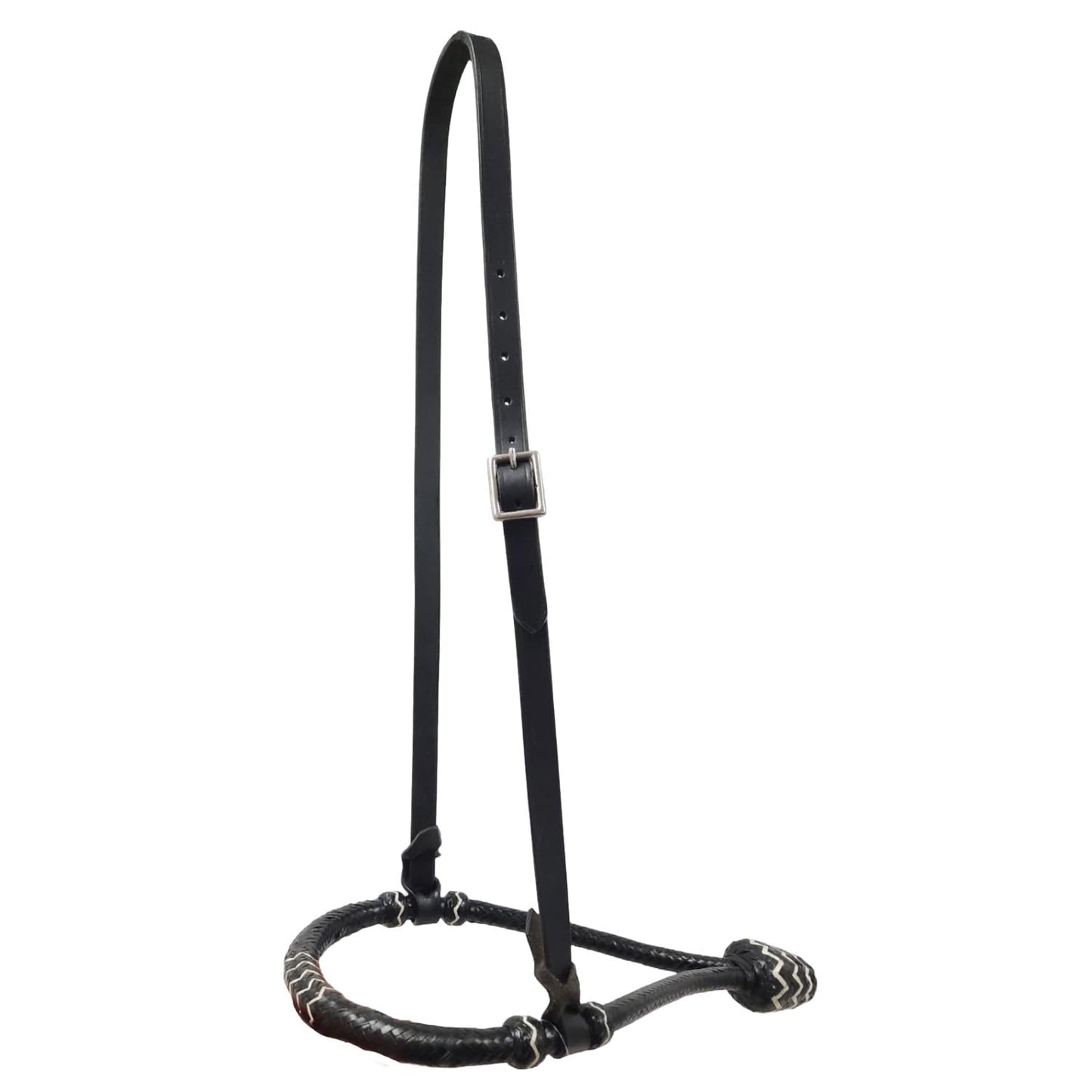 Tahoe 5/8" Natural Rawhide Braided Bosal with Rawhide Core & Leather Hanger Versatile Horse Training Gear with Classic Design & Comfortable Fit Black/Med Oil