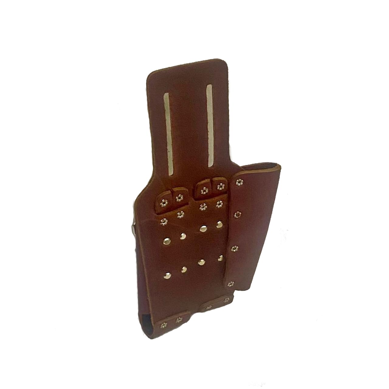 Zeluga Saddle Leather 3 Pocket Linesmen and Electricians Tool Holder (Cherry)