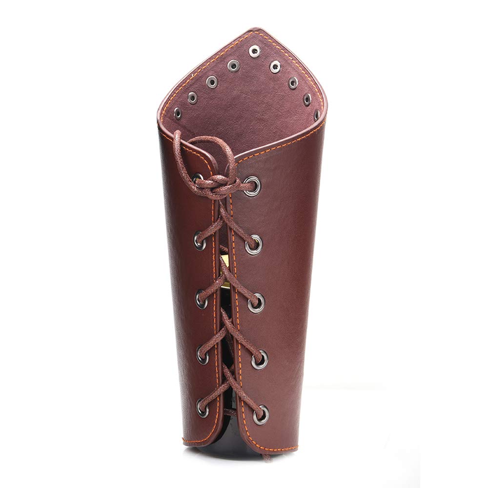 AZORA Leather Arm Guards Archery Gauntlet Wristband Medieval Leather bracers Viking Cosplay Wrist Guard for Men Women (2PCS Pack)