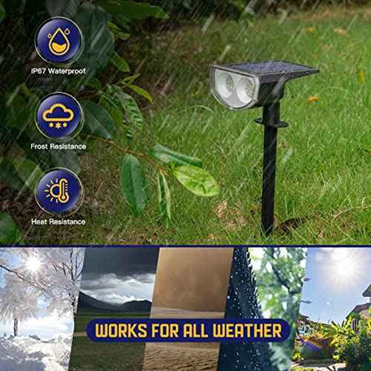 Kyosho Solar Spot Lights Outdoor, IP67 Waterproof Solar Lights for Yard, Garden and Walkways, 38 LEDs RGBW Multicolor Spotlight, 6 Pack