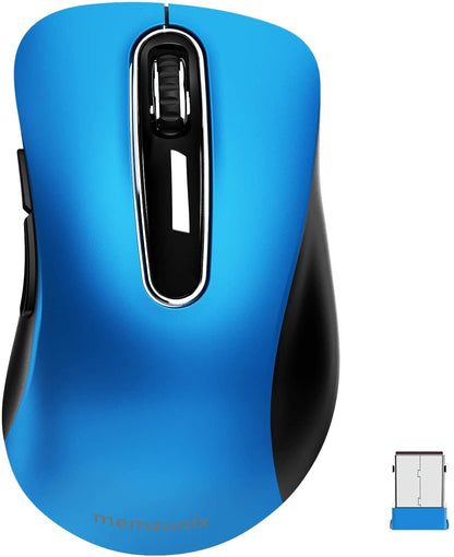 memzuoix 2.4G Wireless Mouse, 1400 DPI Mobile Optical Cordless Mouse with USB Receiver, Portable Computer Mice for Laptop, PC, Desktop, MacBook, 5 Buttons, Red