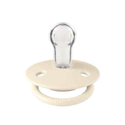 BIBS Pacifiers - De Lux Collection | BPA-Free Round Nipple | Silicone | Made in Denmark | Set of 2 Ivory/Sage Color Premium Soothers | Size One Size