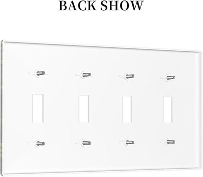 Mushrooms Forest Nature Botanical Art Light Switch Covers Quad Toggle 4 Gang Wall Plate Decorative Switchplate Electrical Faceplate for Farmhouse Living Decor