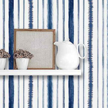 Timeet Blue and White Wallpaper Line Peel and Stick Wallpaper 17.3 "x 78.7" Geometric Stripe Contact Paper Self Adhesive Removable Wallpaper for Bedroom Living Room Decor
