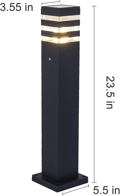 Pathway Lights Post Lights IP55 Waterproof Outdoor Lamp Post Lawn Light Floor Lamp E26 Lampholder Hardwired Suitable for 12V / 24V / 120V Voltage（23.5in, Black）