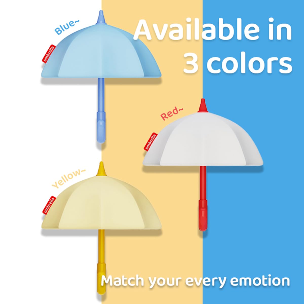 Umbrella Night Light for Kids,Light-Up Magnetic Fridge Lamp,Rechargeable Silicone Lamp for Baby Nursery,3 Levels Dimmable 30 minute timer,Squishy Bedside Night Lamp for Bedroom Kitchen